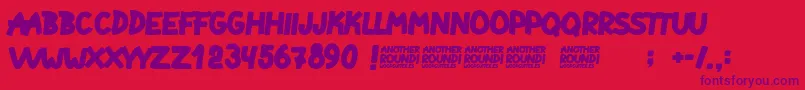 Another Round Font – Purple Fonts on Red Background