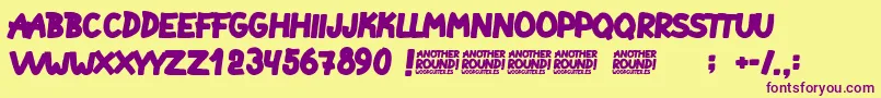 Another Round Font – Purple Fonts on Yellow Background