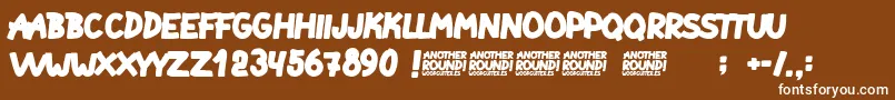 Another Round Font – White Fonts on Brown Background