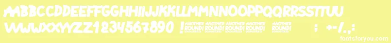 Another Round Font – White Fonts on Yellow Background