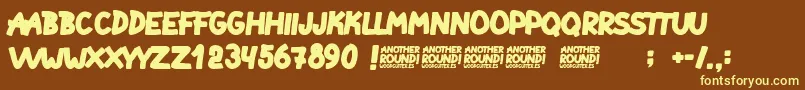 Another Round Font – Yellow Fonts on Brown Background