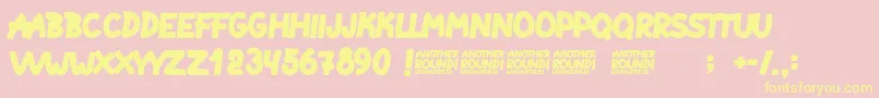 Another Round Font – Yellow Fonts on Pink Background