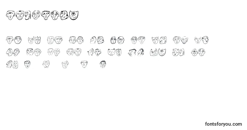 Schriftart Ansigter – Alphabet, Zahlen, spezielle Symbole