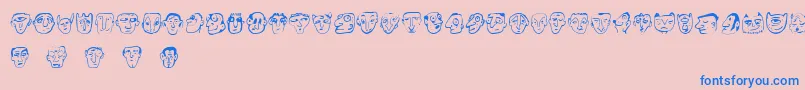 Fonte Ansigter – fontes azuis em um fundo rosa