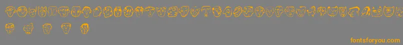 Ansigter Font – Orange Fonts on Gray Background