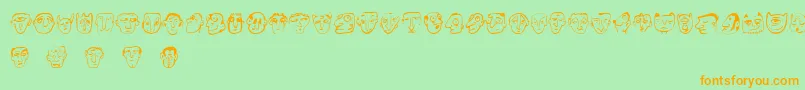 Ansigter Font – Orange Fonts on Green Background