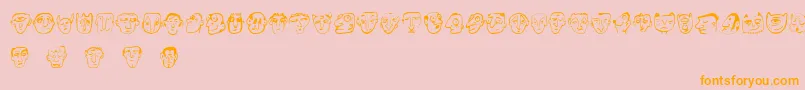 Ansigter-Schriftart – Orangefarbene Schriften auf rosa Hintergrund