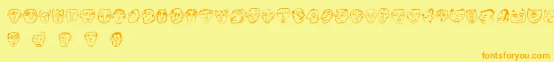 Ansigter Font – Orange Fonts on Yellow Background