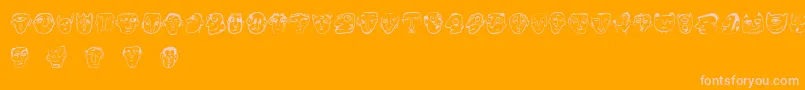 Ansigter Font – Pink Fonts on Orange Background