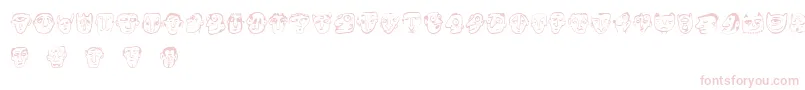 Ansigter Font – Pink Fonts on White Background