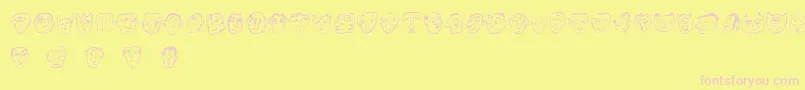 Ansigter Font – Pink Fonts on Yellow Background
