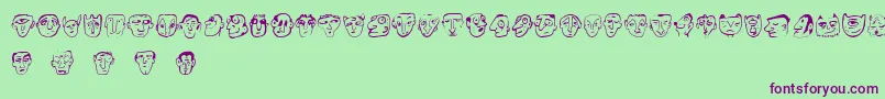 Ansigter Font – Purple Fonts on Green Background