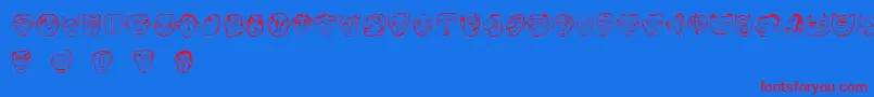 Ansigter Font – Red Fonts on Blue Background