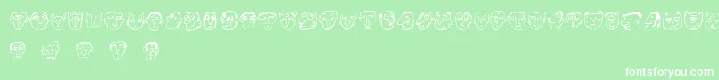 Ansigter Font – White Fonts on Green Background