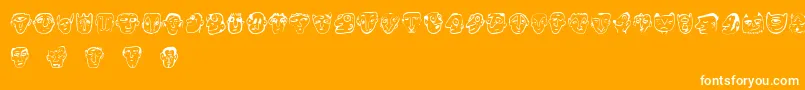 Ansigter-Schriftart – Weiße Schriften auf orangefarbenem Hintergrund