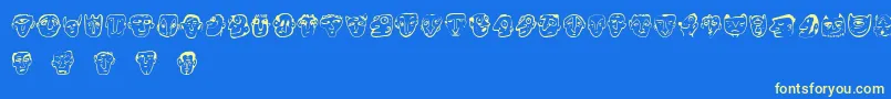 Ansigter Font – Yellow Fonts on Blue Background