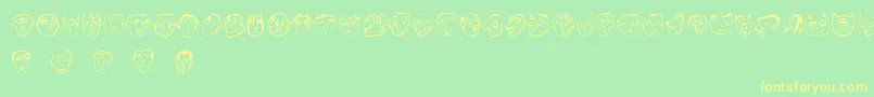 Ansigter Font – Yellow Fonts on Green Background