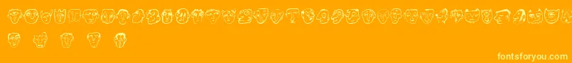 Ansigter Font – Yellow Fonts on Orange Background