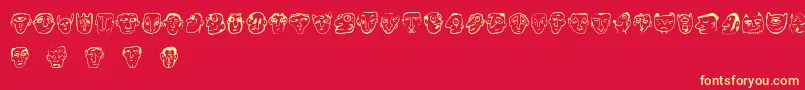 Ansigter Font – Yellow Fonts on Red Background