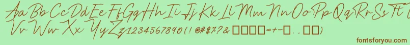 Fonte AnsteryScript – fontes marrons em um fundo verde