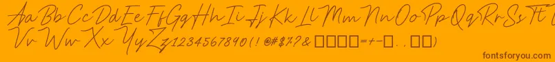 フォントAnsteryScript – オレンジの背景に茶色のフォント