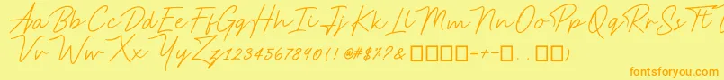 AnsteryScript Font – Orange Fonts on Yellow Background