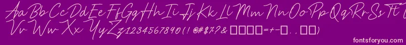 AnsteryScript Font – Pink Fonts on Purple Background