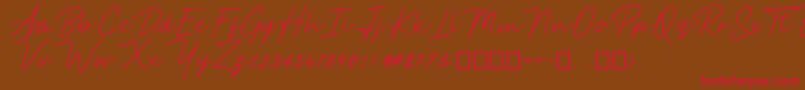 AnsteryScript Font – Red Fonts on Brown Background