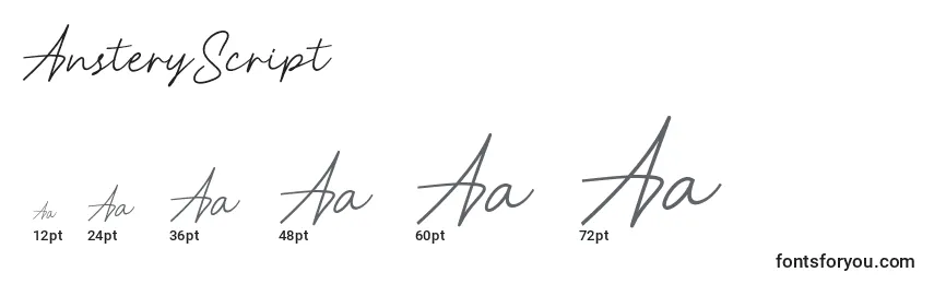 AnsteryScript Font Sizes