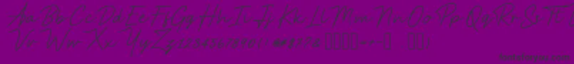 AnsteryScript-Schriftart – Schwarze Schriften auf violettem Hintergrund