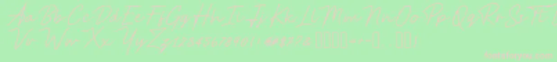 AnsteryScript Font – Pink Fonts on Green Background