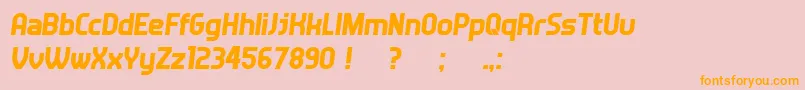 Fonte Answer Italic – fontes laranjas em um fundo rosa