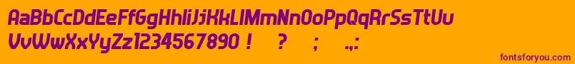 Answer Italic-Schriftart – Violette Schriften auf orangefarbenem Hintergrund