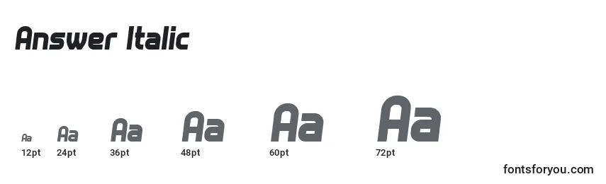 Größen der Schriftart Answer Italic