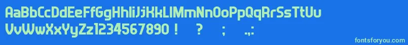 Answer Font – Green Fonts on Blue Background