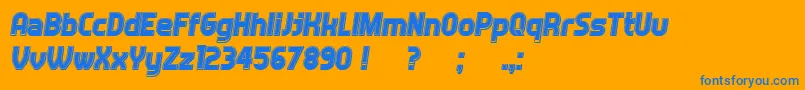 Answer3DFilled Italic Font – Blue Fonts on Orange Background