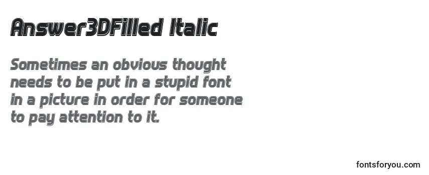 Answer3DFilled Italic-fontti