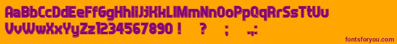 Answer3DFilled-fontti – violetit fontit oranssilla taustalla