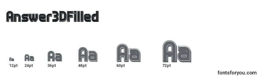 Answer3DFilled Font Sizes