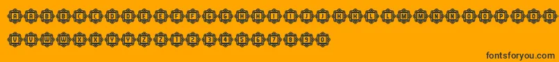 AnswerCapitals-Schriftart – Schwarze Schriften auf orangefarbenem Hintergrund