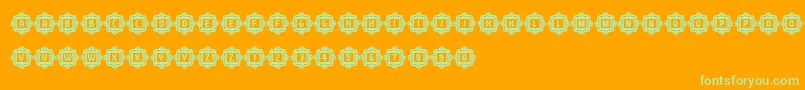 フォントAnswerCapitals – オレンジの背景に緑のフォント
