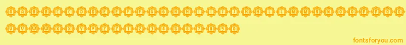 Czcionka AnswerCapitals – pomarańczowe czcionki na żółtym tle