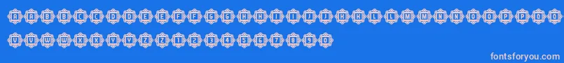AnswerCapitals-fontti – vaaleanpunaiset fontit sinisellä taustalla