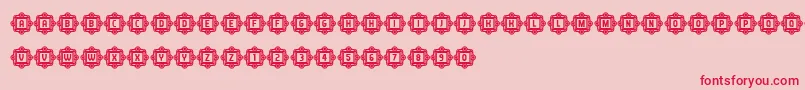 AnswerCapitals-Schriftart – Rote Schriften auf rosa Hintergrund