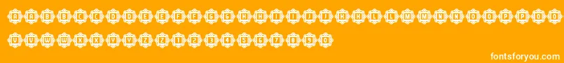 AnswerCapitals-Schriftart – Weiße Schriften auf orangefarbenem Hintergrund