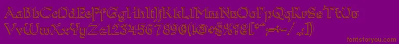 Dumbledor33D-Schriftart – Braune Schriften auf violettem Hintergrund