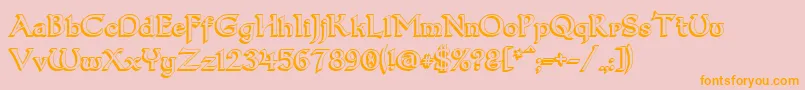 Dumbledor33D Font – Orange Fonts on Pink Background