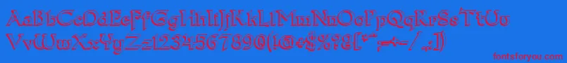 Dumbledor33D Font – Red Fonts on Blue Background