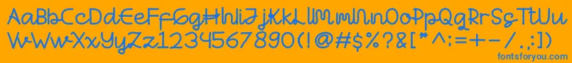 フォントAntashalam Regular – オレンジの背景に青い文字