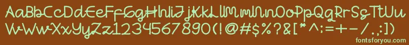 Antashalam Regular-fontti – vihreät fontit ruskealla taustalla